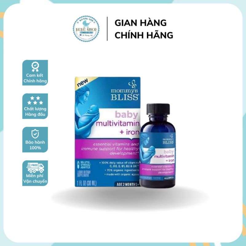Vitamin tổng hợp và sắt organic mommy's bliss mỹ