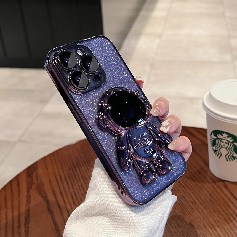 VẬN CHUYỂN NHANH - ốp lưng điẹn thoại màu tím đậm mới phi hành gia dễ thương cho iphone 11 12 13 14 15 Pro Max