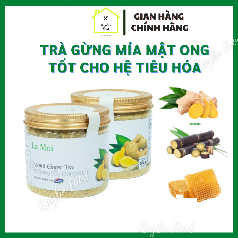 Trà gừng mía mật ong sấy đông khô 200g La Moi Vinamit Trà gừng tốt cho hệ tiêu hóa