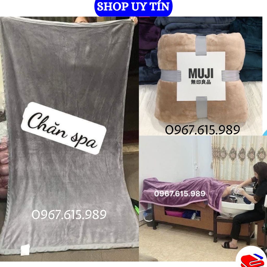 Chăn đắp spa Muji siêu mềm mịn, ấm kt 1,1mx2m
