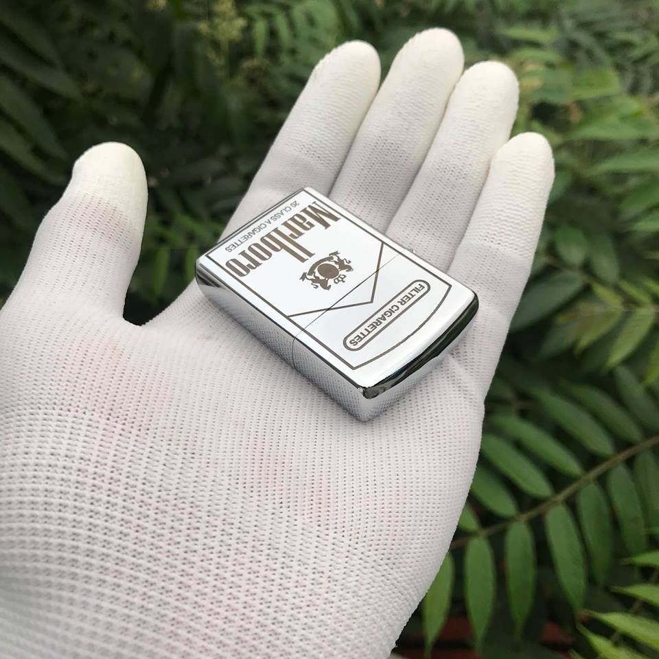 [HCM]Bật Lửa Zippo USA Khắc Logo Malboro - Tặng Xăng Đá