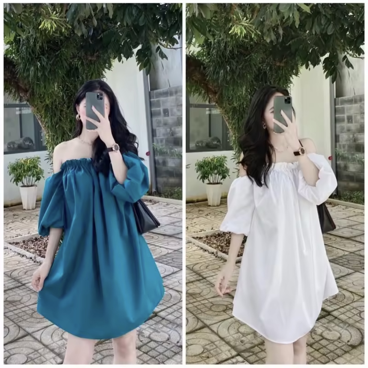 Áo bẹt vai, Áo thun nữ, áo kiểu dễ thương, giấu quần, dễ phối đồ, đi chơi, dạo phố