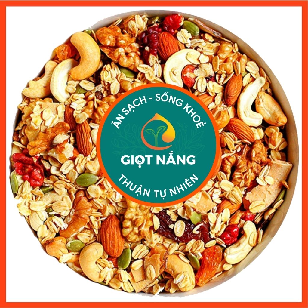 Granola siêu hạt giảm cân ngũ cốc dinh dưỡng eat clean không đường hộp 500g từ Nông Sản Giọt Nắng