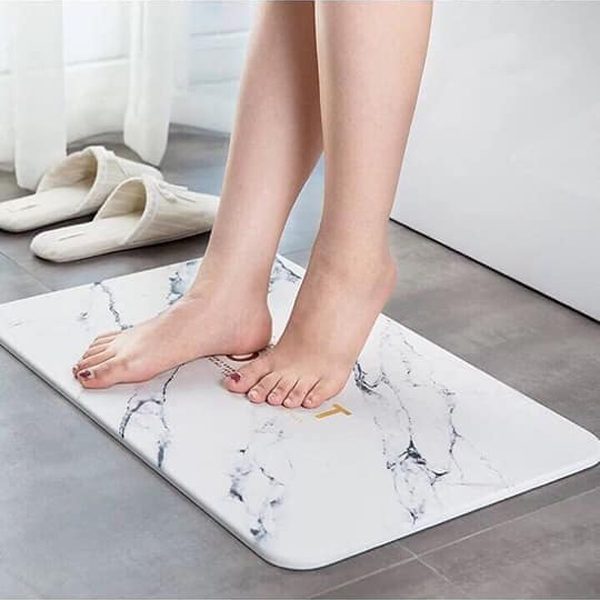 Thảm cứng siêu thấm Nhật Bản Size to 60x39x0.9 cm  - Thảm đá siêu thấm Nhật Bản Diatomite siêu thấm cỡ lớn Moiss MS-60CM - Thảm cứng siêu thấm dùng cho phòng khách nhà tắm nhà bếp hút nước cực nhanh- Hàng nhập khẩu