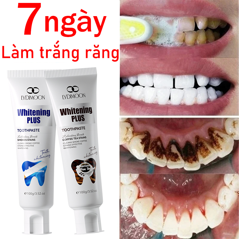 Kem đánh răng làm trắng răng LYDIMOON giúp làm trắng răng, giảm ố vàng, khử mùi hôi, ngừa sưng nướu, loại bỏ cao răng, loại bỏ vết ố thuốc lá cà phê, vết ố trà giúp làm trắng răng và bảo vệ nướu.