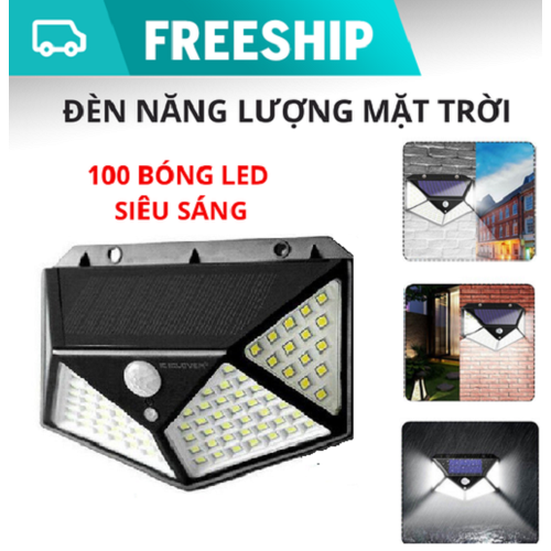 Đèn Tường Năng Lượng Mặt Trời Với 100 Đèn LED, Góc Rộng Hơn 270 °Chống Nước & Chống Bụi, đèn led cảm biến, đèn sân vườn năng lượng mặt trời, đèn cảm biến chuyển động của người, đèn năng lượng mặt trời