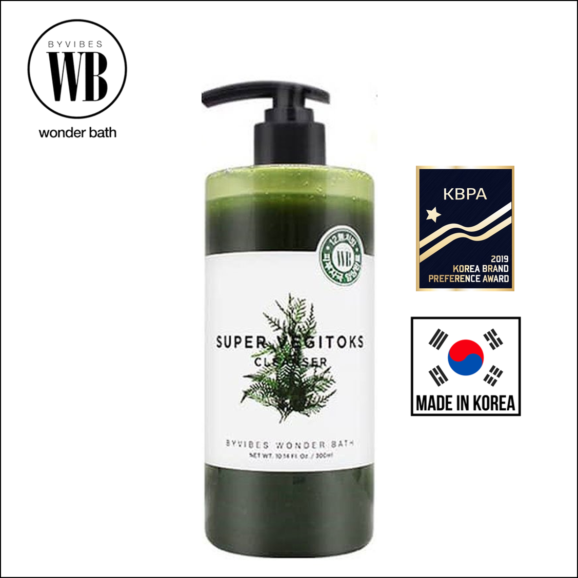 Sữa rửa mặt sủi bọt rau củ Wonder Bath Super Vegitoks Cleanser 300ml