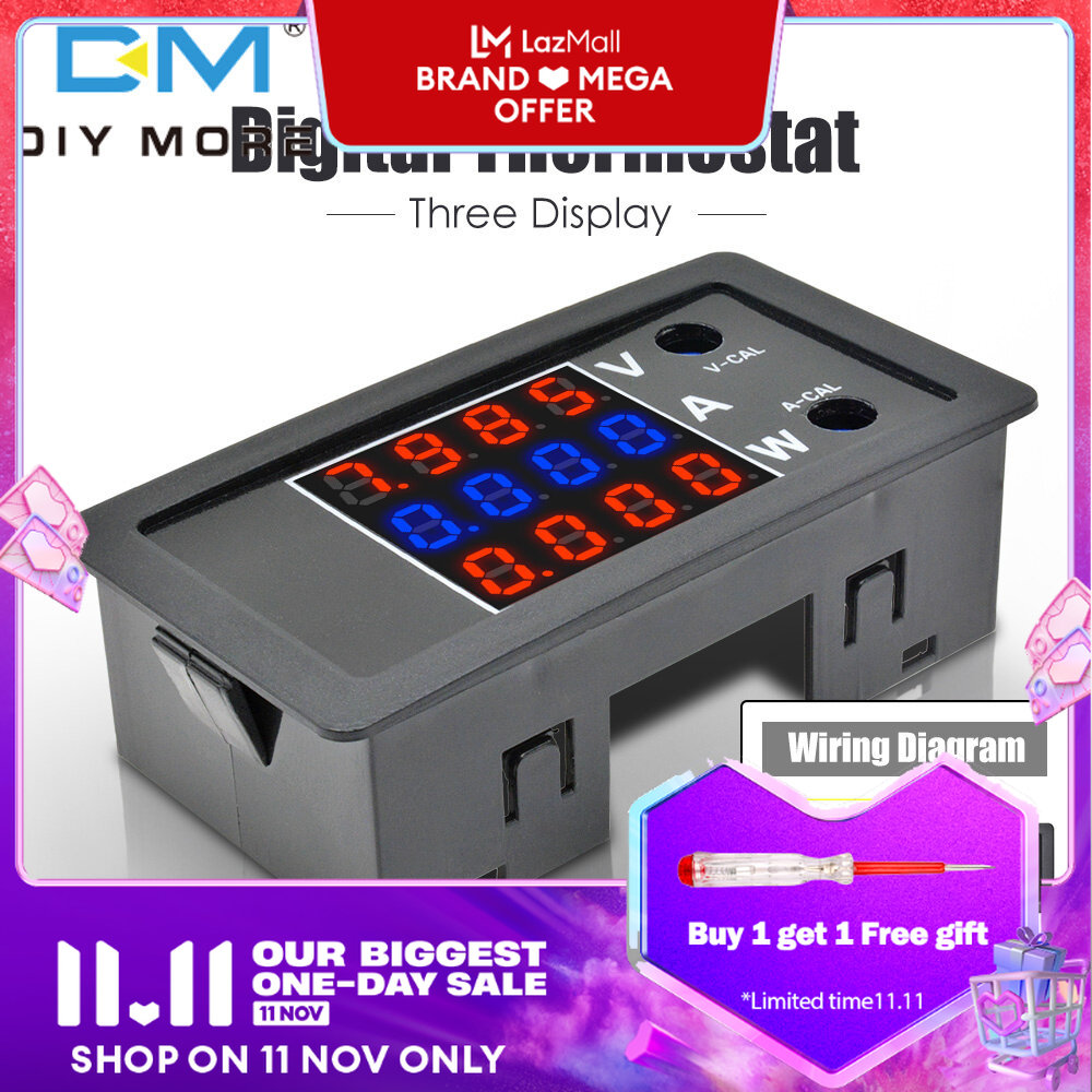 Diymore vôn kế kỹ thuật số 1000w 100v 10a, ampe kế wattmeter ampe kế 4 chữ số 5 dòng xe máy