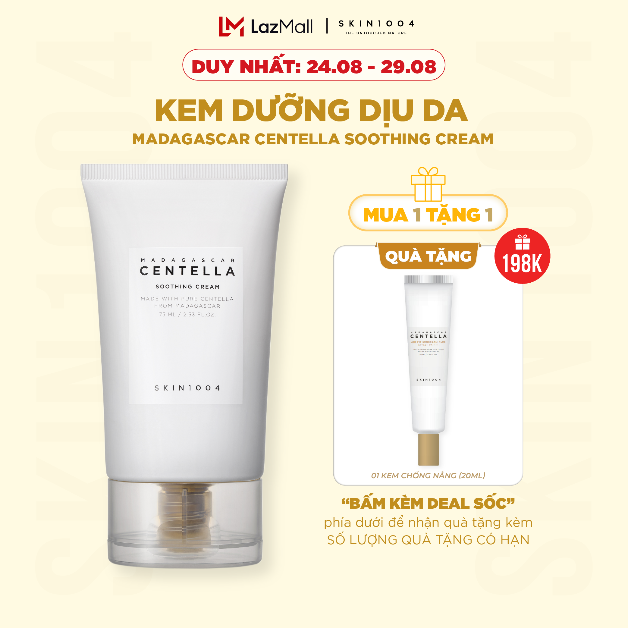 Kem Dưỡng Ẩm SKIN1004 Madagascar Centella Soothing Cream 75ml