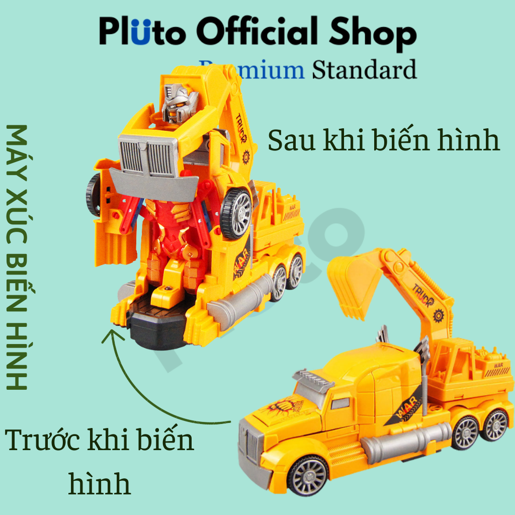 Máy xúc đồ chơi biến hình cho bé, máy xúc thông minh cho trẻ em đồ chơi máy xúc mô hình