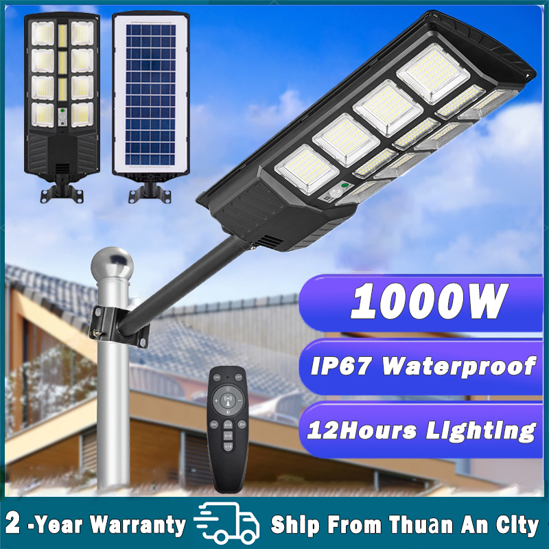 Paleo 1000W solar light 2024 motion sensor đèn năng lượng măt trời ngoài sân IP67 không thấm nước đèn led năng lượng mặt trời with remote control812H lighting