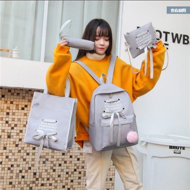 Combo ( balo , túi đeo chéo , túi tote , hộp bút ) Dây nơ siêu xinh , Combo giá rẻ 4trong1 , Combo đẹp , Hàng Quảng Châu Tặng kèm móc khóa dễ thương