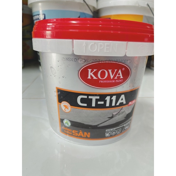 Sơn chống thấm sàn Kova CT-11A 4kg dùng cho sàn nhà, sân thượng, sê no, bể nước, sàn nhà vệ sinh, bể bơi