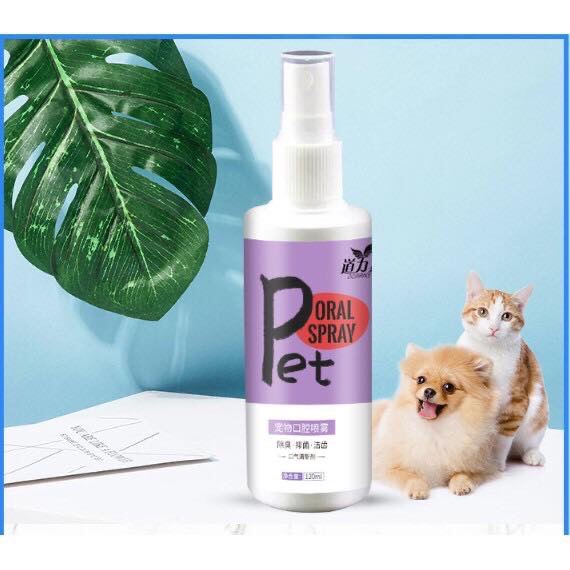 [HOÀN TIỀN 10%]Xịt Vệ Sinh Khử Mùi Hôi Răng Miệng Cho Chó Mèo ORAL SPRAY PET 120ml