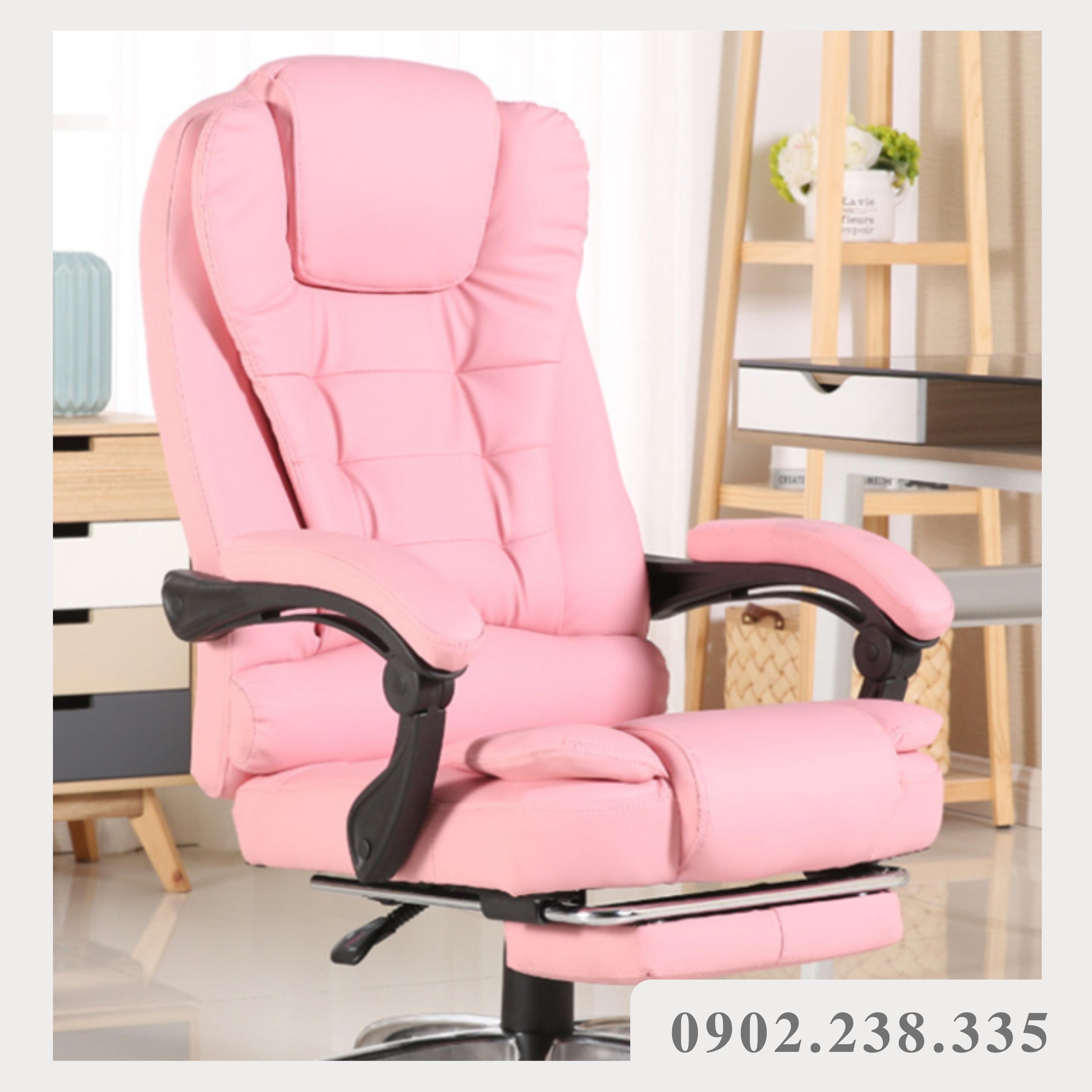 Ghế Văn Phòng Chân Xoay - Ghế Giám Đốc Có Massage Lưng - Ghế Làm Việc Kèm Để Chân Tiện Lợi