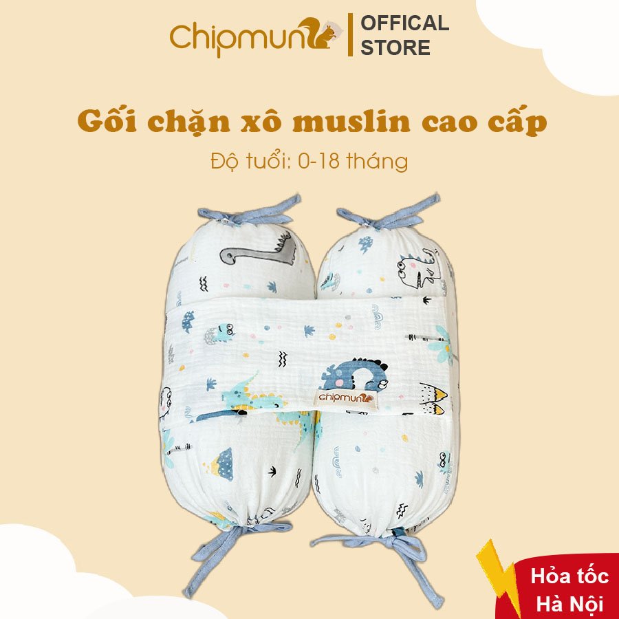 Gối chặn sơ sinh xô organic Chipmunks, ruột bông khác khuẩn nguyên sinh nhập khẩu