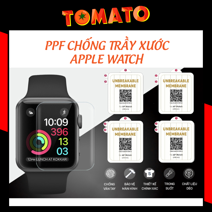 Dán PPF Apple Watch chống trầy chống va đập tự hồi phục 38mm 40mm 42mm 44mm