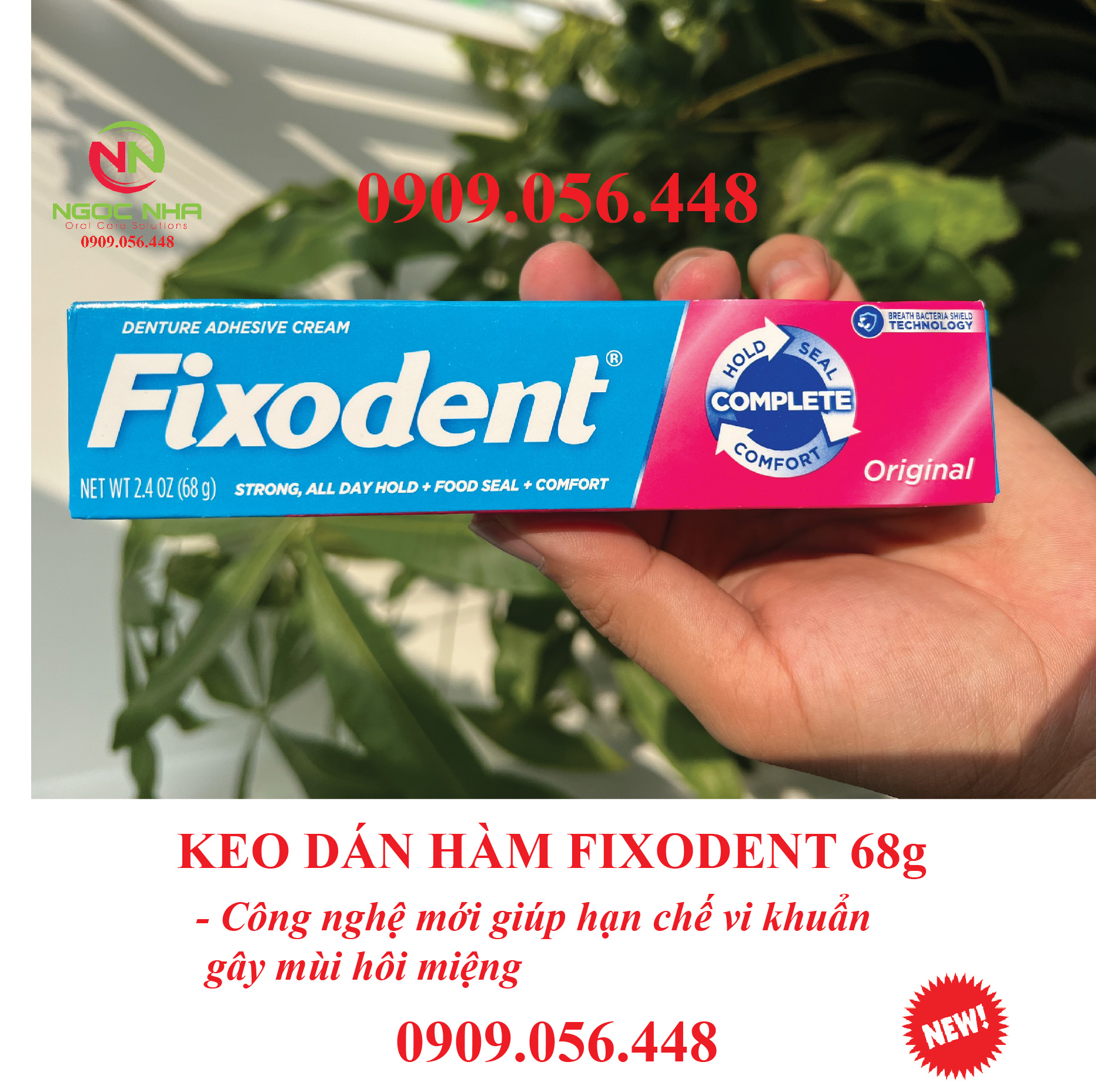 [MẪU MỚI] Keo dán răng giả Fixodent 68g hàng chính hãng/ Fixodent Denture Adhesive