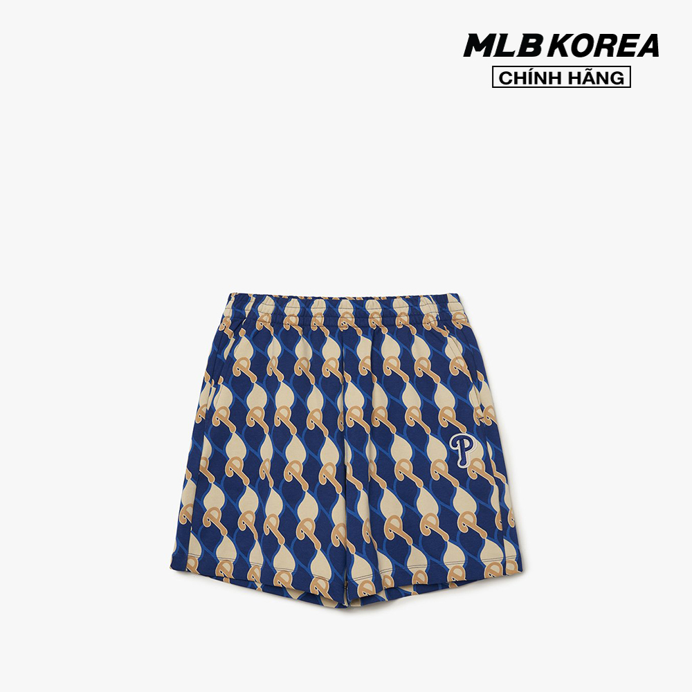 Mlb - quần shorts unisex ống rộng argyle monogram pattern 5 3aspm0333-10nyl