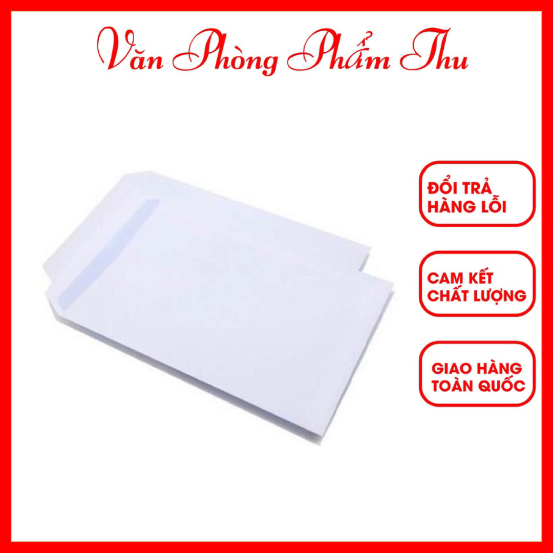 Bao bì thư a5 trắng định lượng 100gsm có nắp mở, đóng tiện lợi