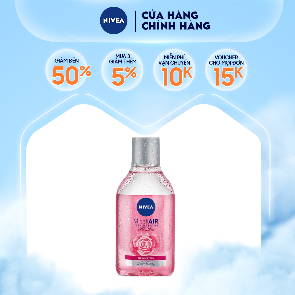 Nước tẩy trang chiết xuất hoa hồng Nivea Micellair Skin Breathe 400ml