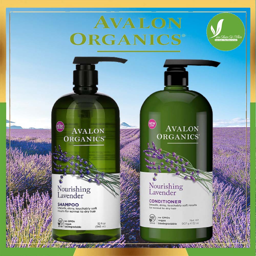 Dầu gội và xả Lavender chai lớn Avalon Organic