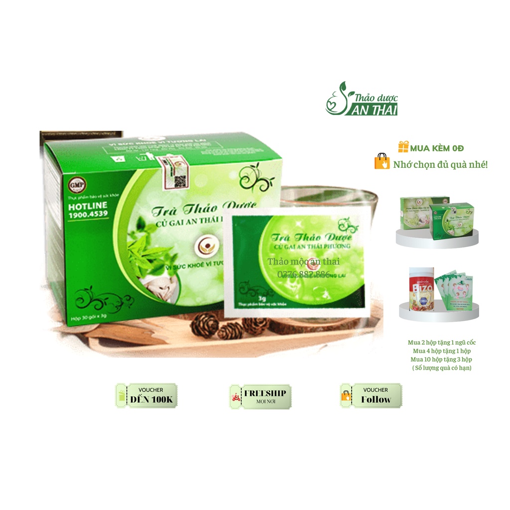 Combo 1 liệu trình - 3 hộp trà thảo dược an thai củ gai - an thái phương - thai kì khỏe mạnh mẹ nhàn tênh