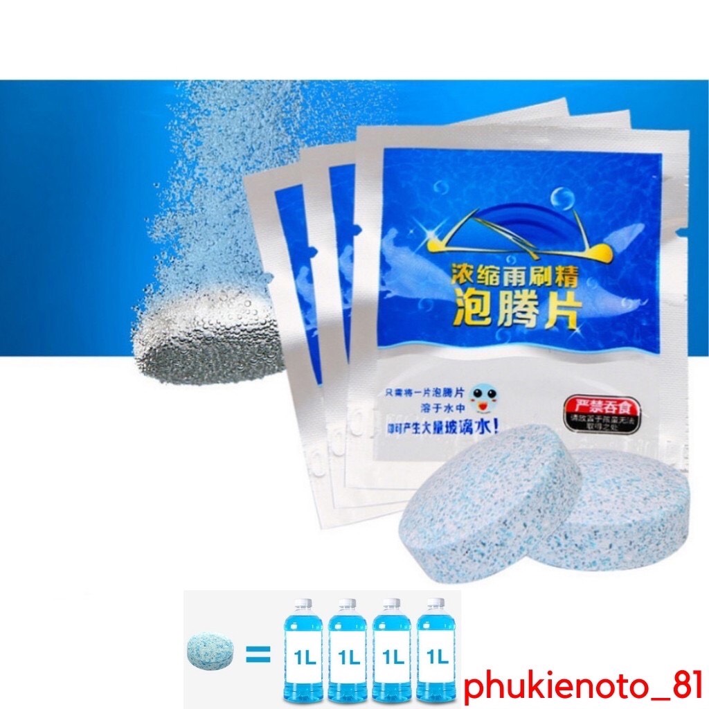 Viên sủi rửa kính ô tô siêu đậm đặc combo 10 viên