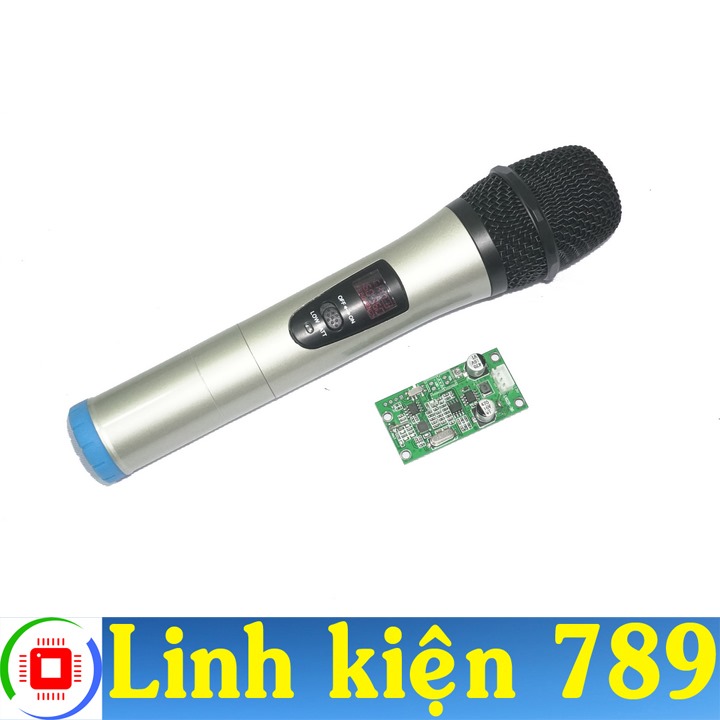 Micro không dây uhf màu bạc xanh - linh kiện 789