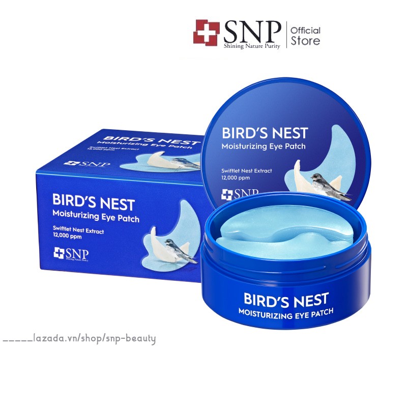 Mặt Nạ Mắt SNP Bird's Nest Aqua Eye Patch Tinh Chất Tổ Yến Hộp 60 Miếng
