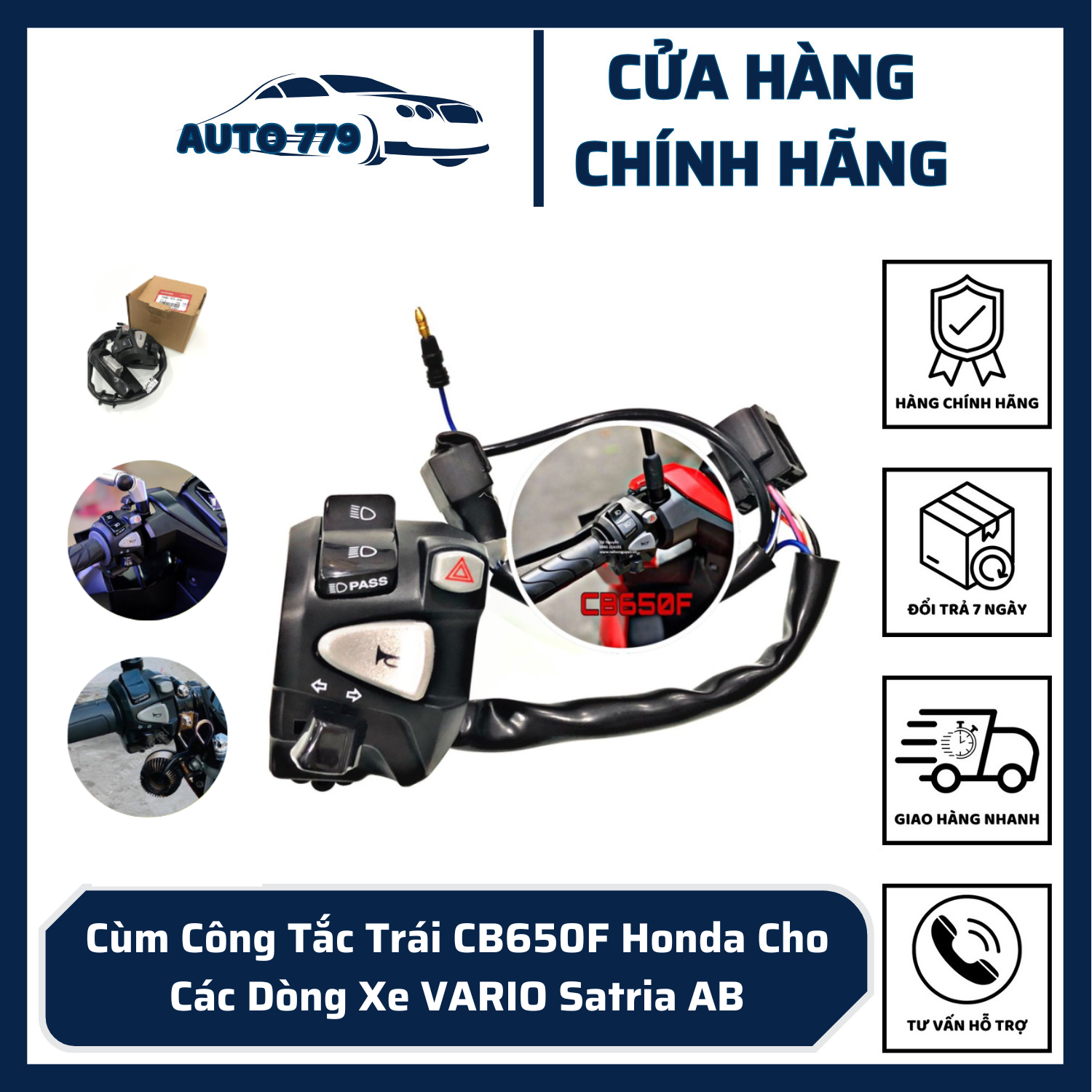 Cùm công tắc trái cb650f chính hãng honda cho các dòng xe vario satria ab