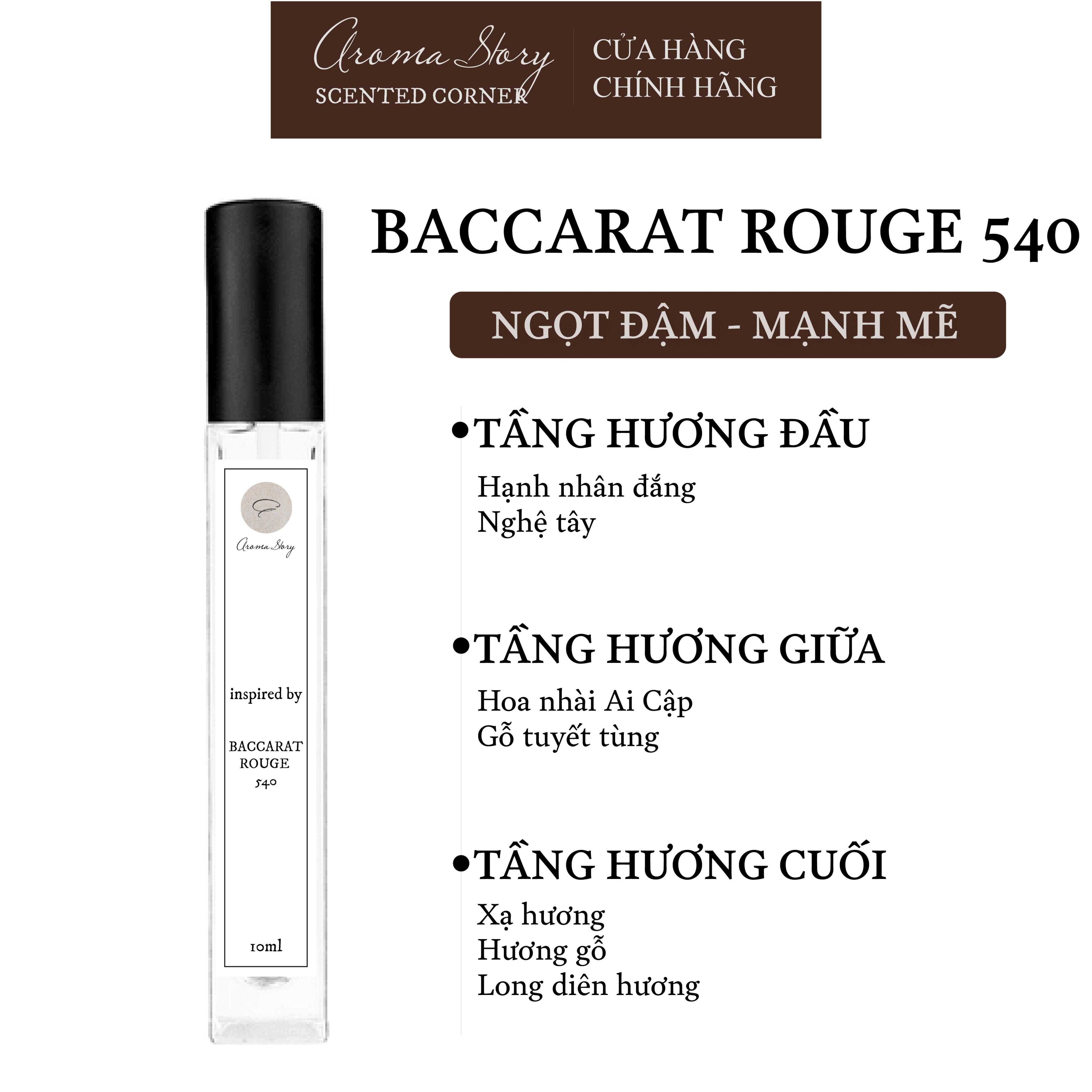 Tinh Dầu Nước Hoa Baccarat Rouge 540 Aroma Story 10ml/50ml Chai Xit