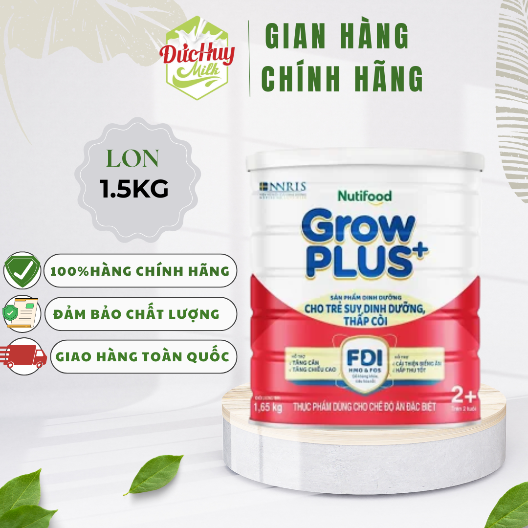 Sữa bột Nuti GrowPlus đỏ 1+,2+ 850g -1.5kg _ Dinh dưỡng hiệu quả cho trẻ suy dinh dưỡng thấp còi