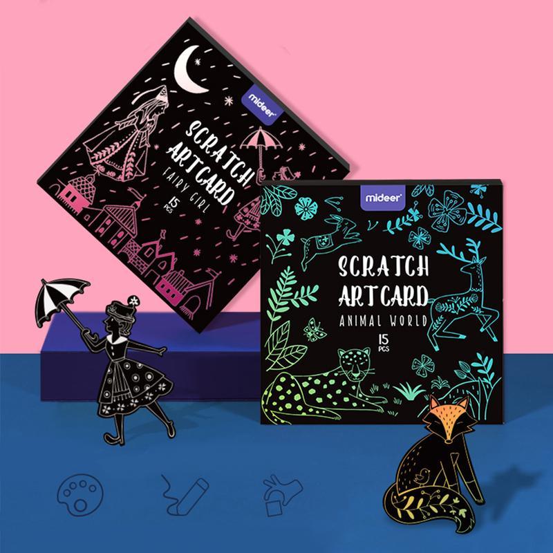 Tranh cào nghệ thuật độc đáo scratch art card - chính hãng mideer