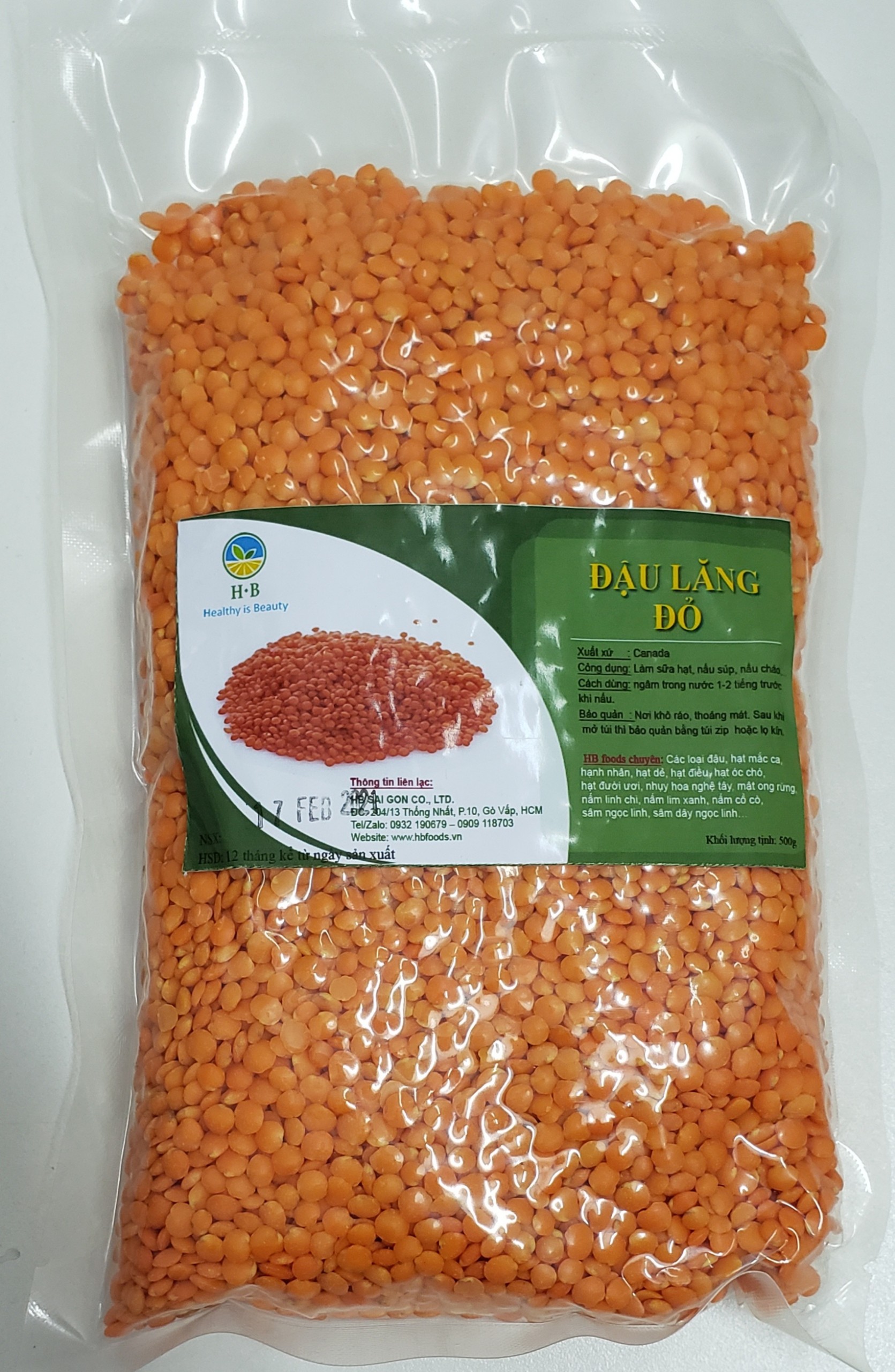 [HCM]Đậu Lăng Đỏ (Red Lentils) - Canada 500g
