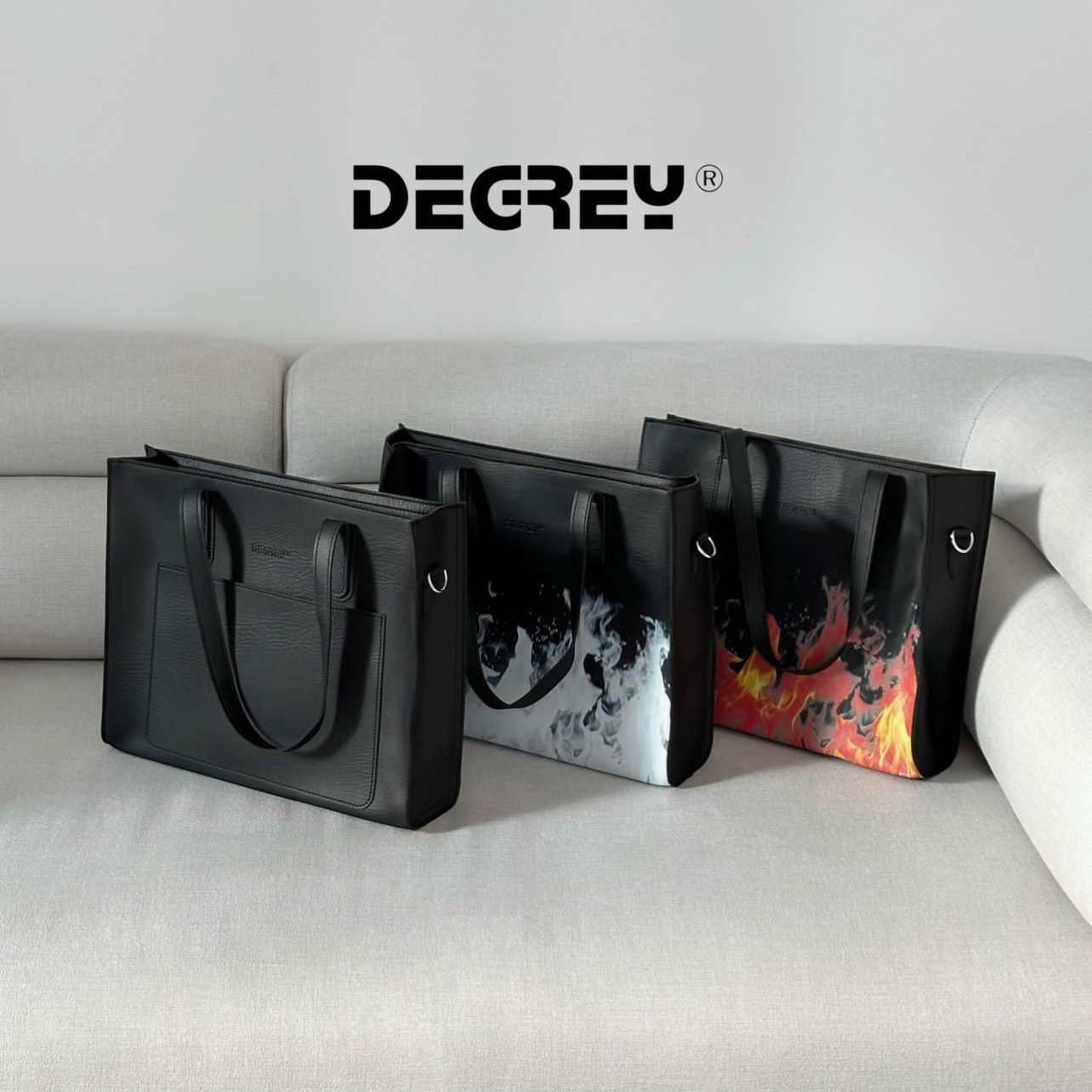 Túi tote da Degrey đeo chéo màu đen - TOTD
