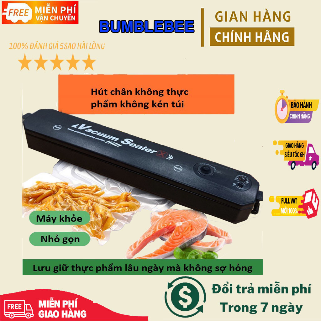 Máy hút chân không hàn miệng túi vacuum sealer, máy hút chân không mini hàn miệng túi máy ép chân không gia đình nhỏ gọn máy hút chân không thực phẩm kiêm máy hàn miệng túi công nghệ cao bảo quản thực phẩm cực tốt