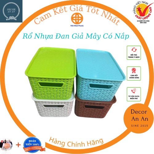 Giỏ đựng đồ có nắp xếp tầng tiện lợi - rổ đựng đồ bằng nhựa có nắp