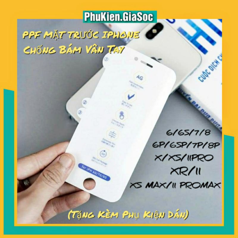 Miếng dán ppf nhám chống bám vân tay mặt trước cho iphone hàng xịn 4 lớp - dành cho đủ dòng iphone