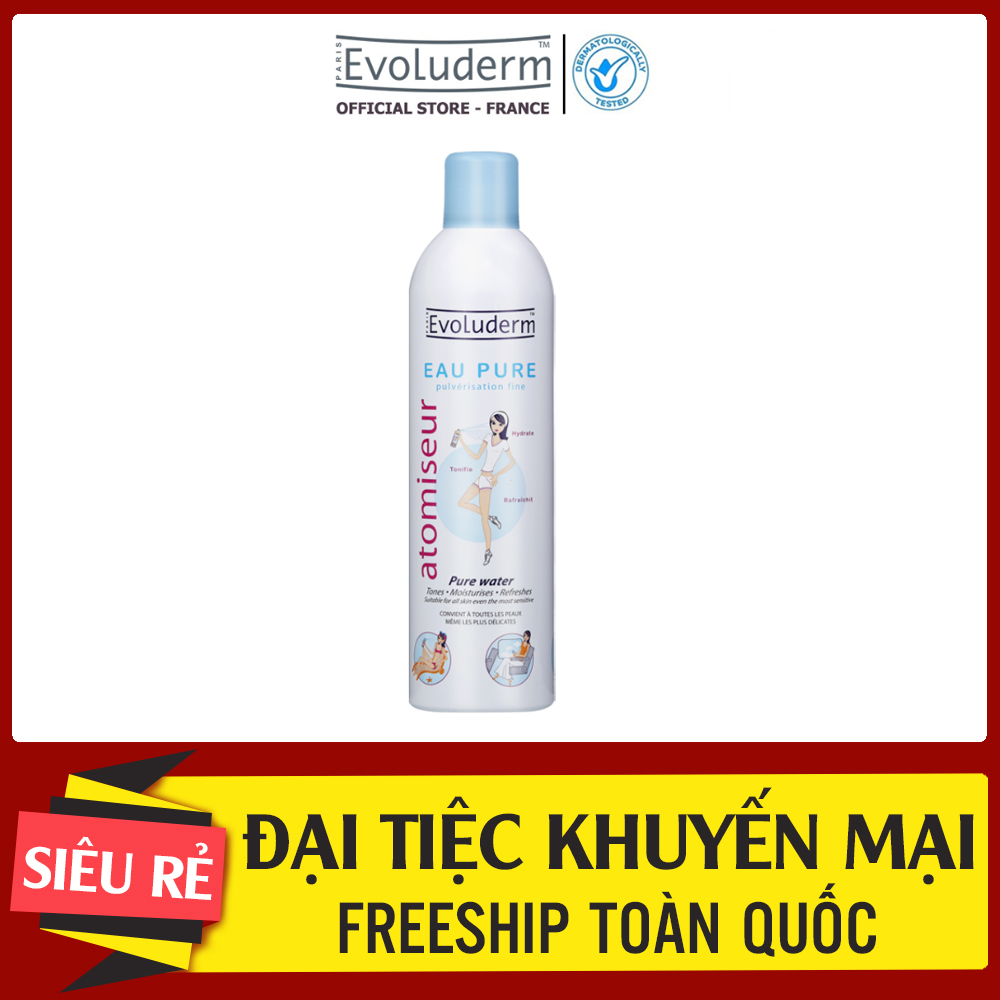 Xịt khoáng evoluderm dưỡng ẩm cấp nước & làm dịu da dành cho da khô 150ml
