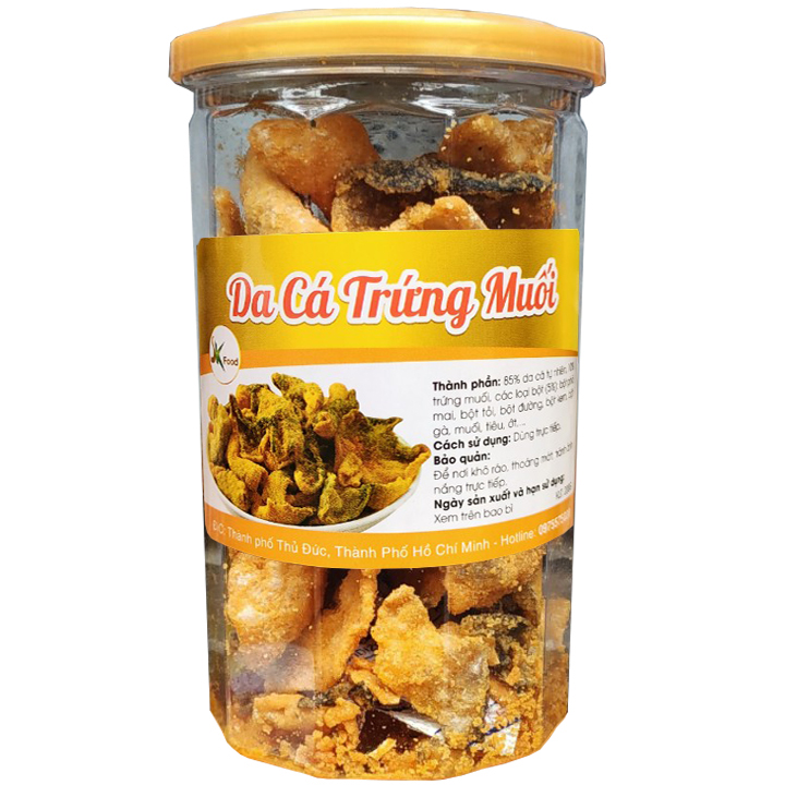 Da cá trứng muối loại 1 đặt biệt thơm ngon hiệu skfood - hũ 200g