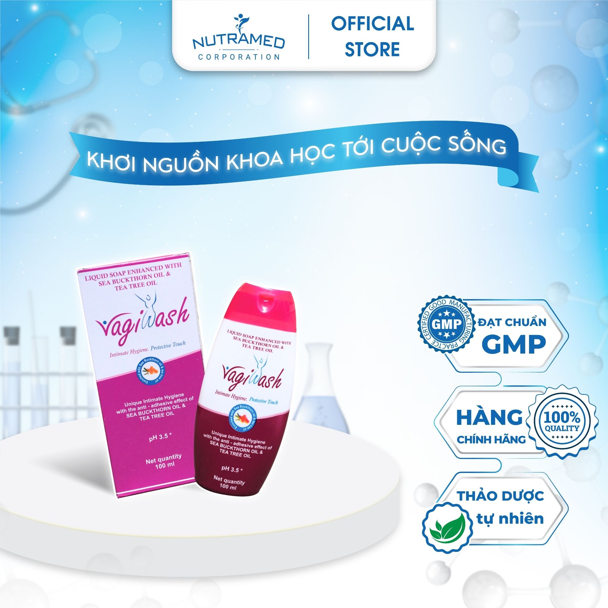 Nhũ dịch vệ sinh phụ nữ Vagiwash khử mùi hôi, duy trì độ ẩm, hỗ trợ sức khỏe phụ khoa