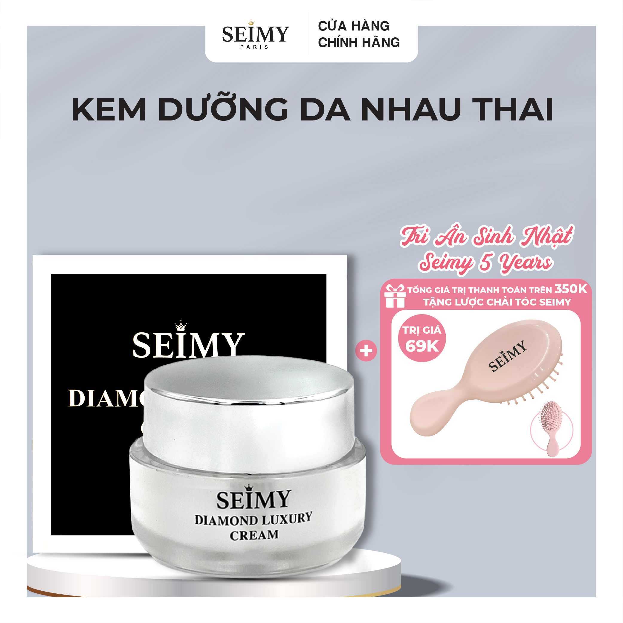 Kem dưỡng da mặt ban đêm face nhau thai Seimy - Diamond Luxury dưỡng trắng , cấp ẩm, mờ nám, giảm mụn