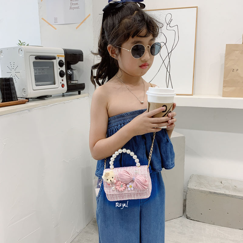 Túi xách chất dạ cao cấp đính họa tiết thời trang cho bé