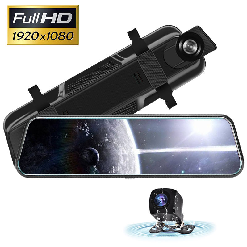 Camera hành trình gương chiếu hậu z8 - chất lượng hình ảnh 2k full hd, màn hình cảm ứng 10 inch full gương, góc quay rộng 170 độ, camera lùi 120 độ, hiển thị 2 màn hình, hỗ trợ tiếng anh & tiếng việt.