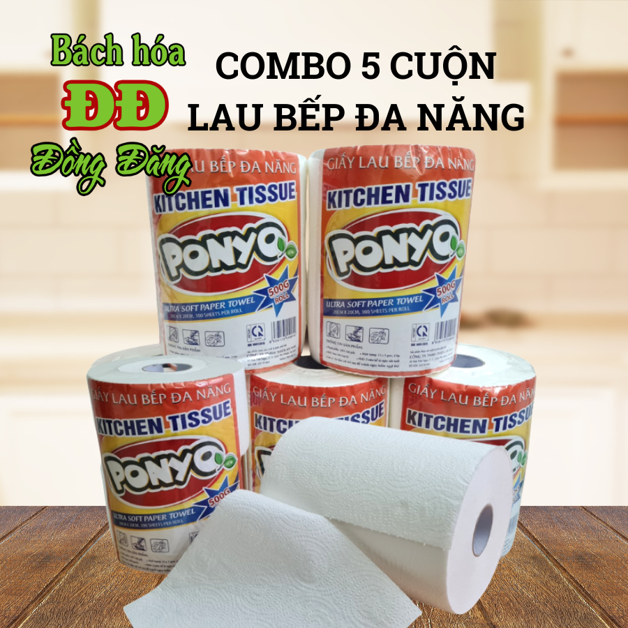 Combo giấy lau bếp đa năng 2 lớp cao cấp PONYO