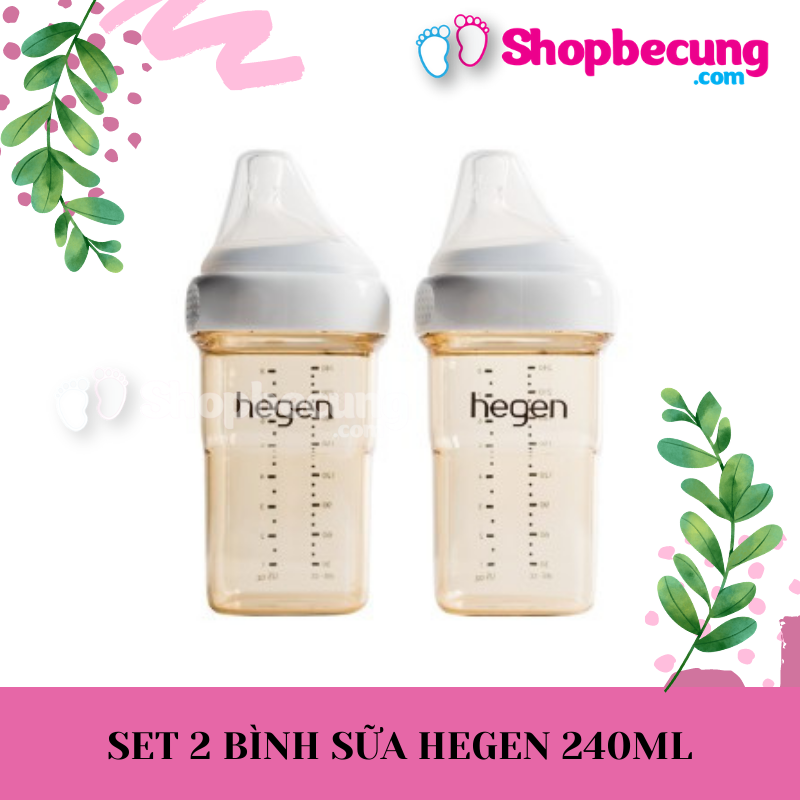 [HCM][Lấy mã giảm thêm 30%]Set 2 Bình Sữa Hegen 240Ml