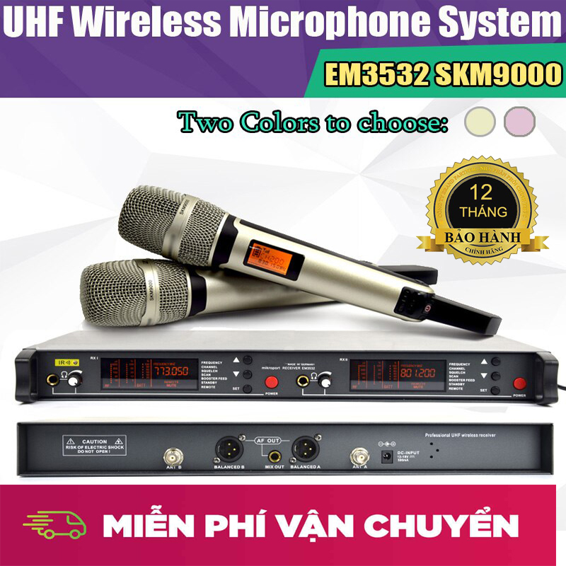 Micro sennheiser skm9000 4 râu đẳng cấp chuyên nghiệp - muốn có dàn âm thanh hay chọn mua ngay bộ 02 micro không dây sennheiser skm9000 4 enten sóng khỏe chuyen dùng cho dàn karaoke hát chuyên nghiệp