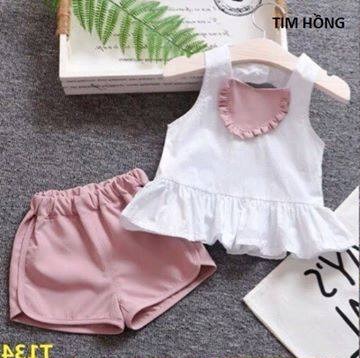 [FREESHIP 25K đơn 99K] Quần áo trẻ em bộ hè bé gái (set tim rua) cotton4c size 5-20kg - 5