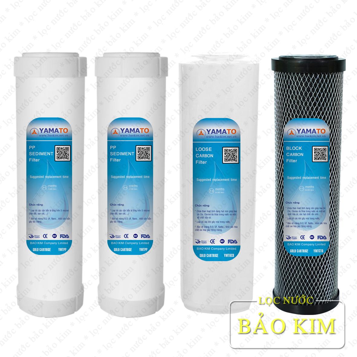 Bộ 4 lõi lọc số 123 yamato 10 inch - giao ngẫu nhiên